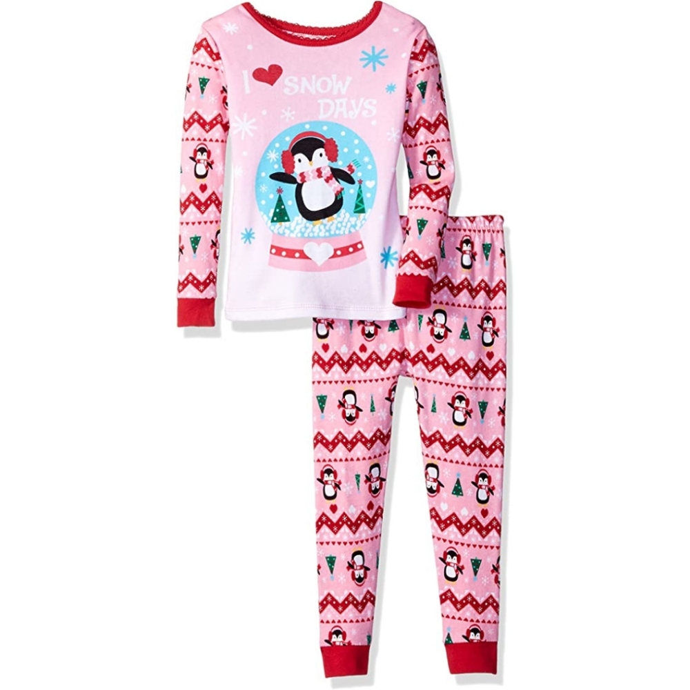 Komar Kids Girls Toddler I Love Snow Days 2pc Pajama Set